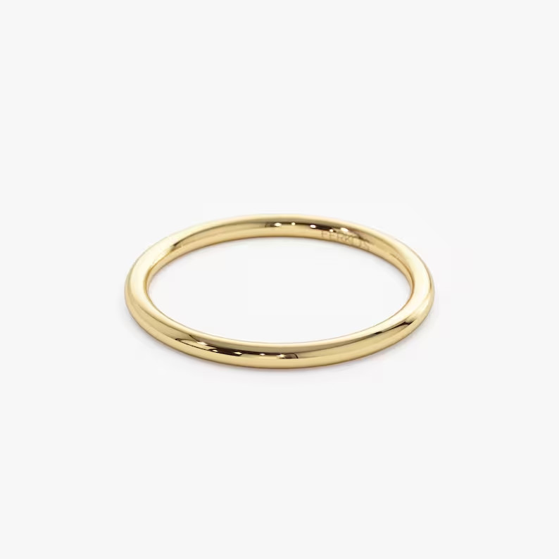 14K Solid Gold Wedding Band 1.5 MMDainty Stacking RingSimple Spacer Ring
