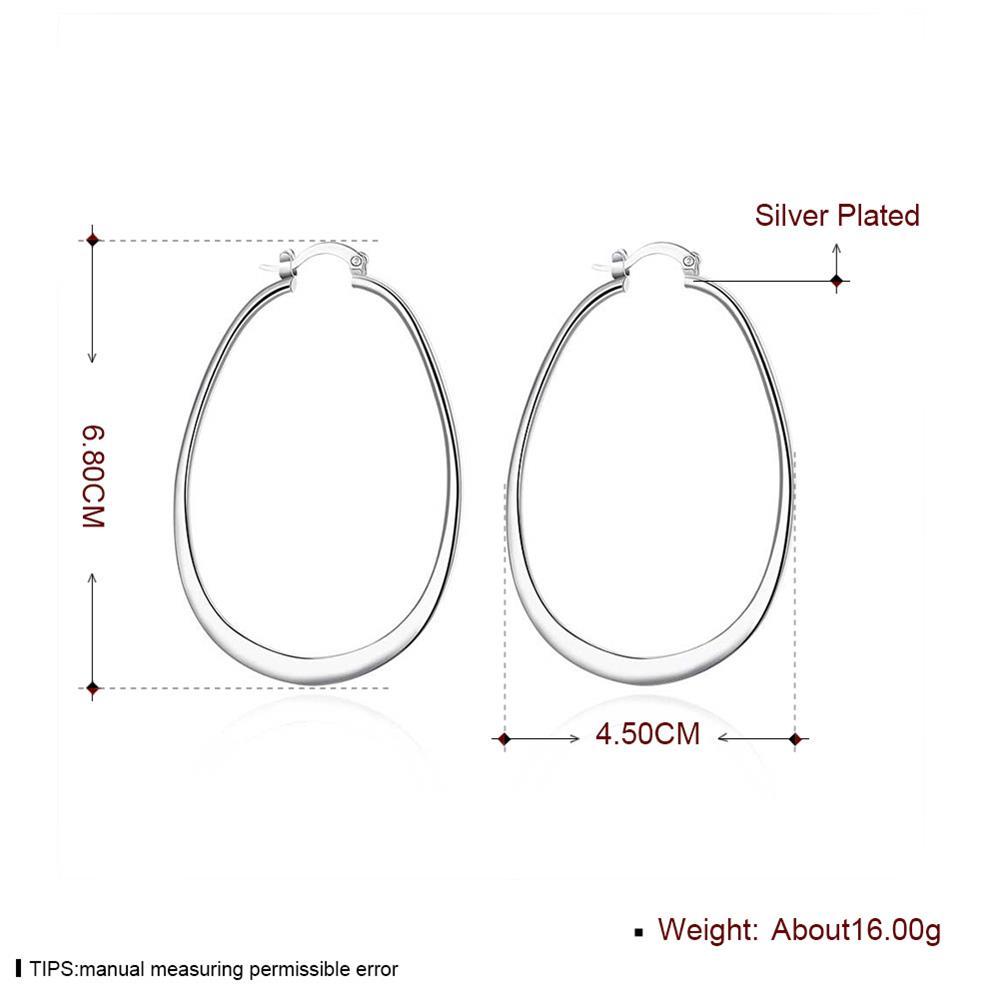925 Sterling Silver Hoop Pierced Earrings 2.7″ inch L1
