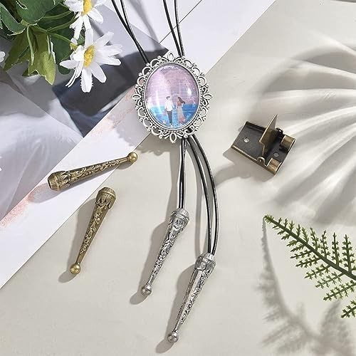 Iron Bolo Tie Parts Kit Including 4Pcs 2 Colors Bolo Tie Tips Replacement End…