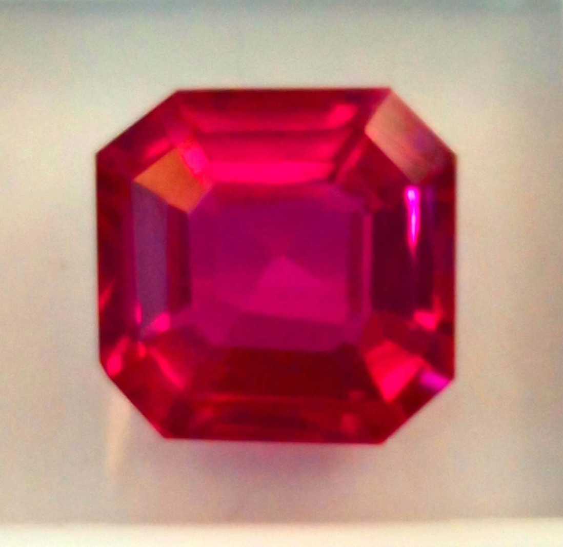 Natural Dark Pink Ruby 12-14 Ct Asscher Cut Burma Certified Loose Gemstone RK276