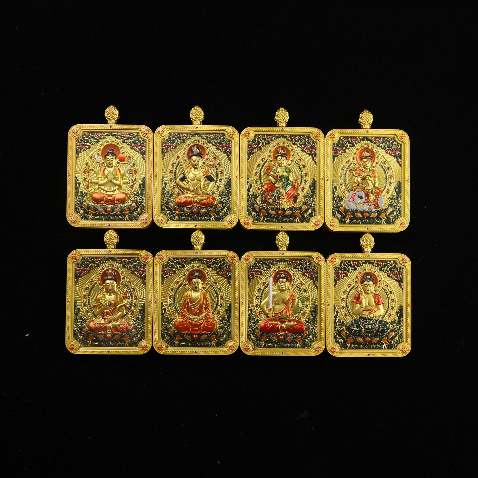 Thangka Five Gods Manjusri Bodhisattva Tibetan-style zodiac necklace pendant
