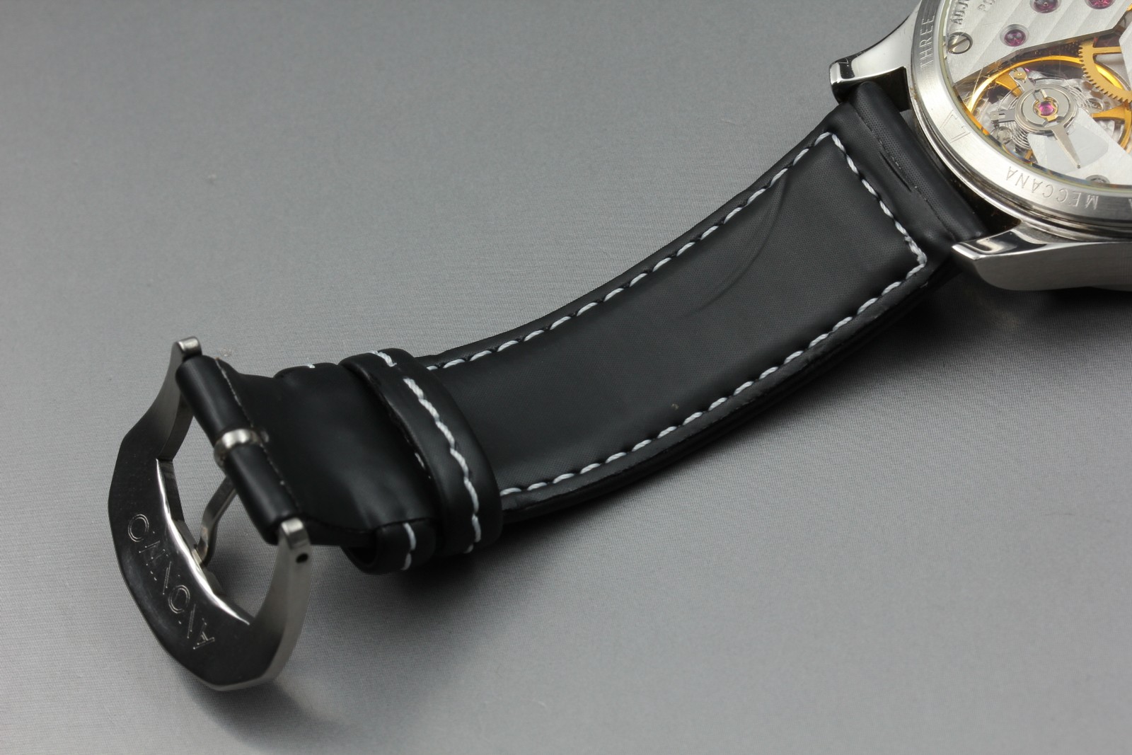 Anonimo Opera Meccana Three Glasses 5004 Black Small Second Manual Winding Watch