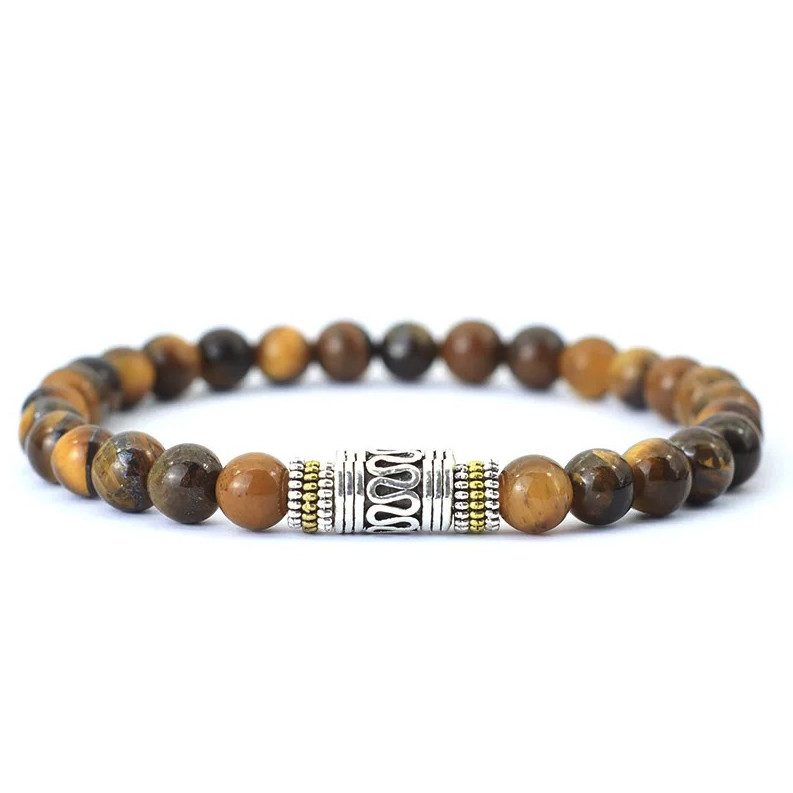 1pc 6mm Natural Stone Beaded Bracelet Unisex Yoga Meditation Lucky – NEW