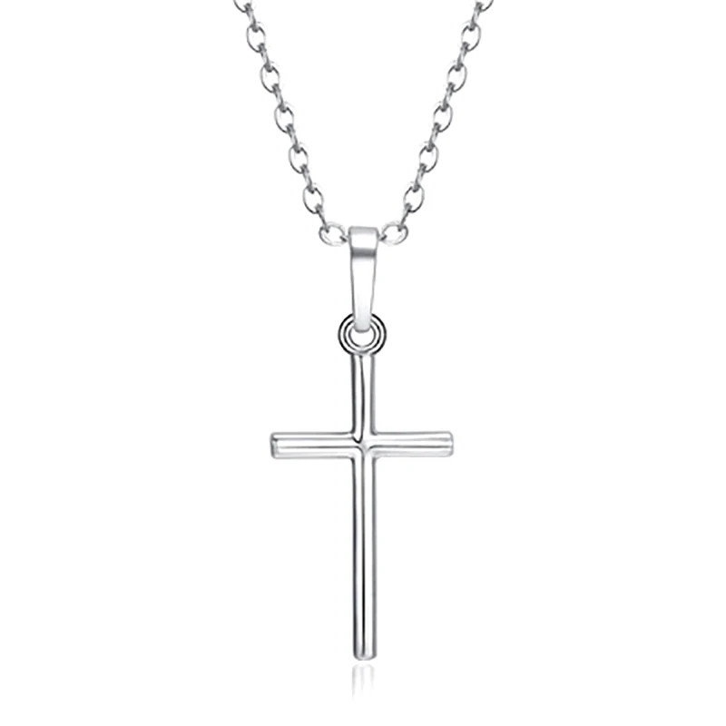 Punk Hip Hop Cross Pendant Clavicle Chain Crystal Jesus Cross Dangle Necklace Si