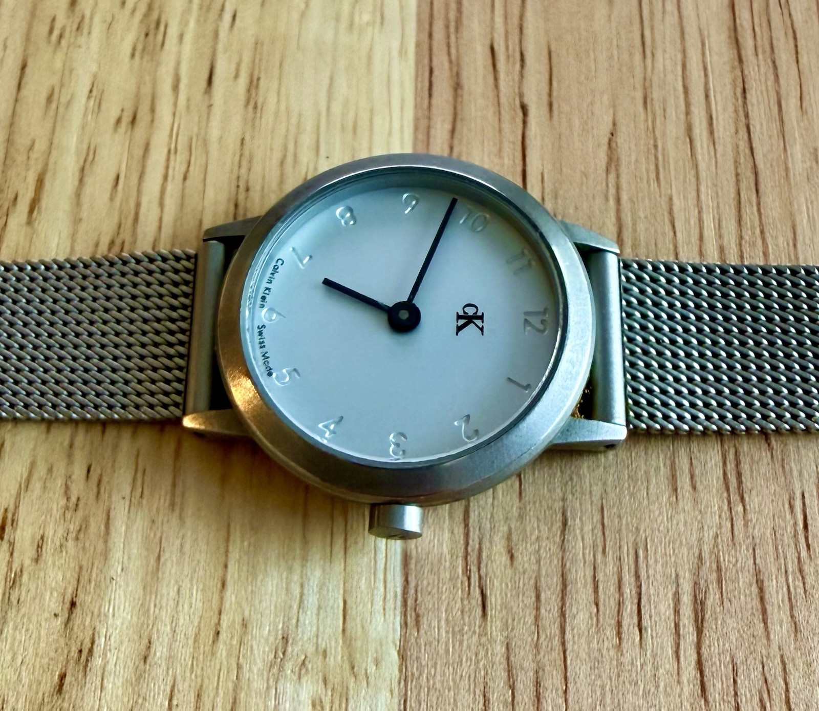 EXCELLENT COND. Ladies CK (Calvin Klein) Minimalist All Steel Quartz – RUNNING