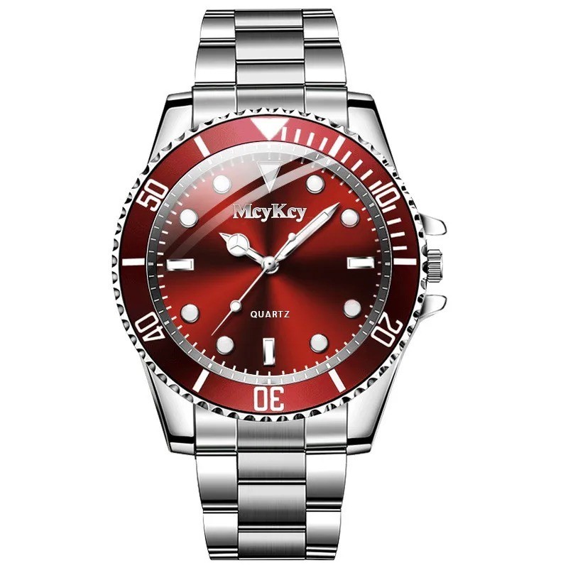 Luxury Men’s Business Watch Stainless Steel Band Quartz Calendar Casual Sports W