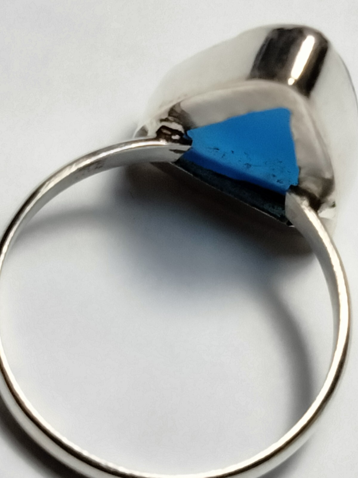 LUSCIOUS SEA BLUE CHALCEDONY IN STERLING SILVER.925 RING SIZE 8.75-9.0!