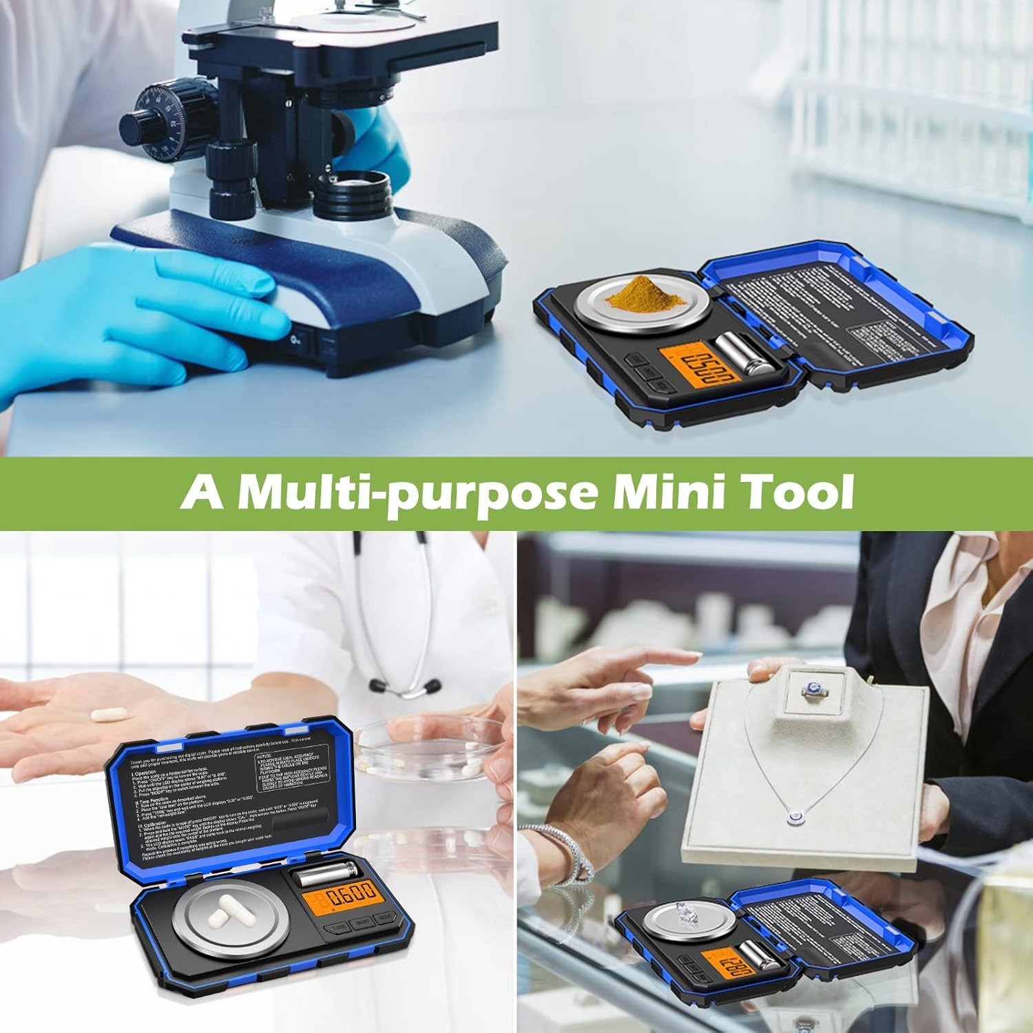Digital Pocket Scale, 50g 0.001g Professional Milligram Scale, Portable Sized