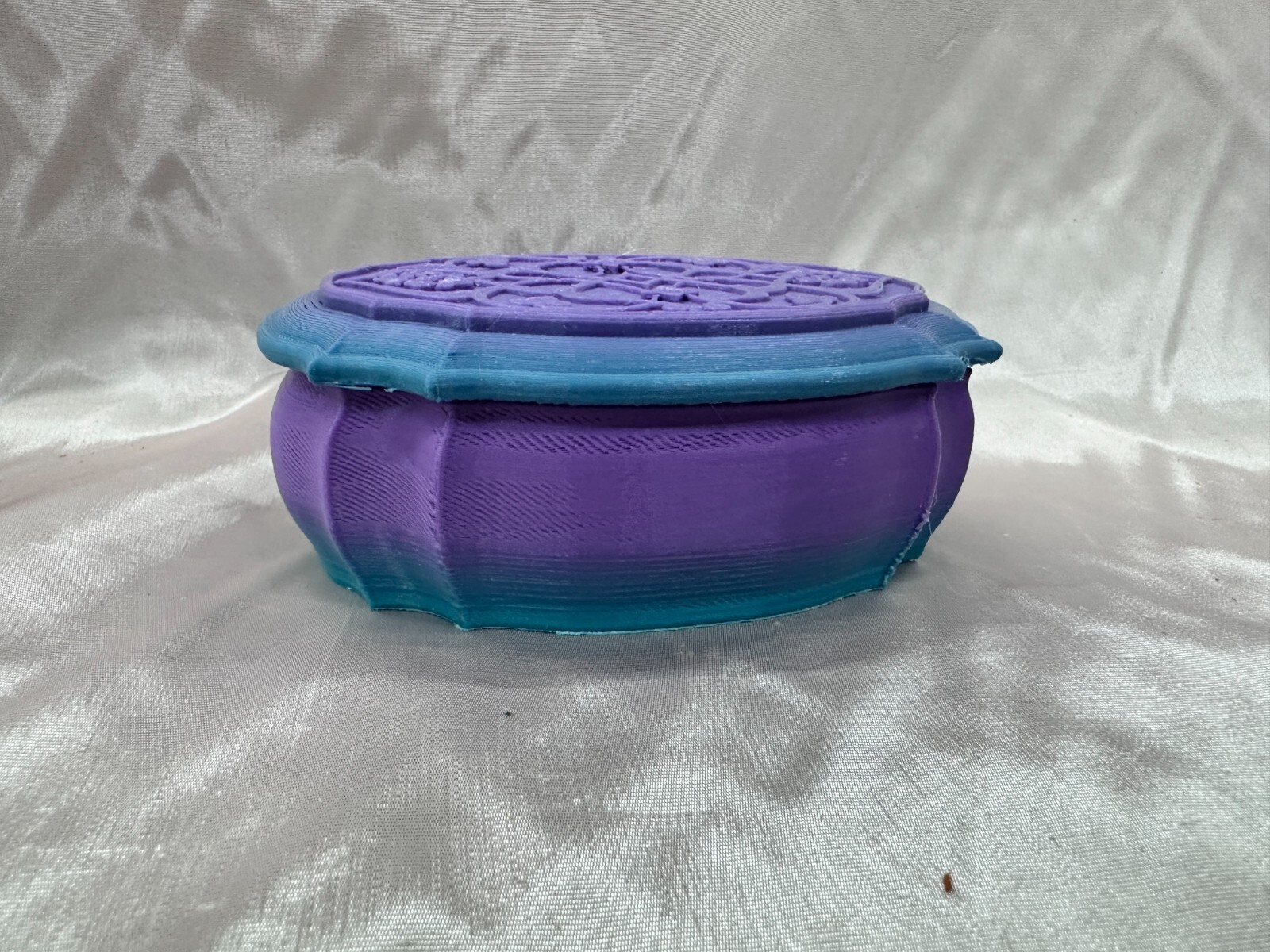 Purple & Blue Trinket / Jewelry Box, 4.5″ x 3.5 x 1.5″