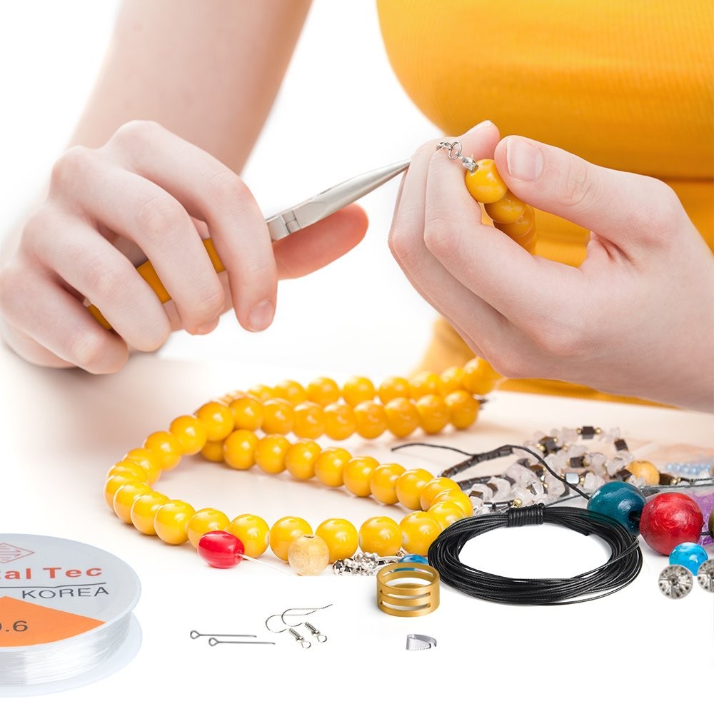 Kuuqa Jewelry Making Kit Findings Small, silver, gold, black, clear
