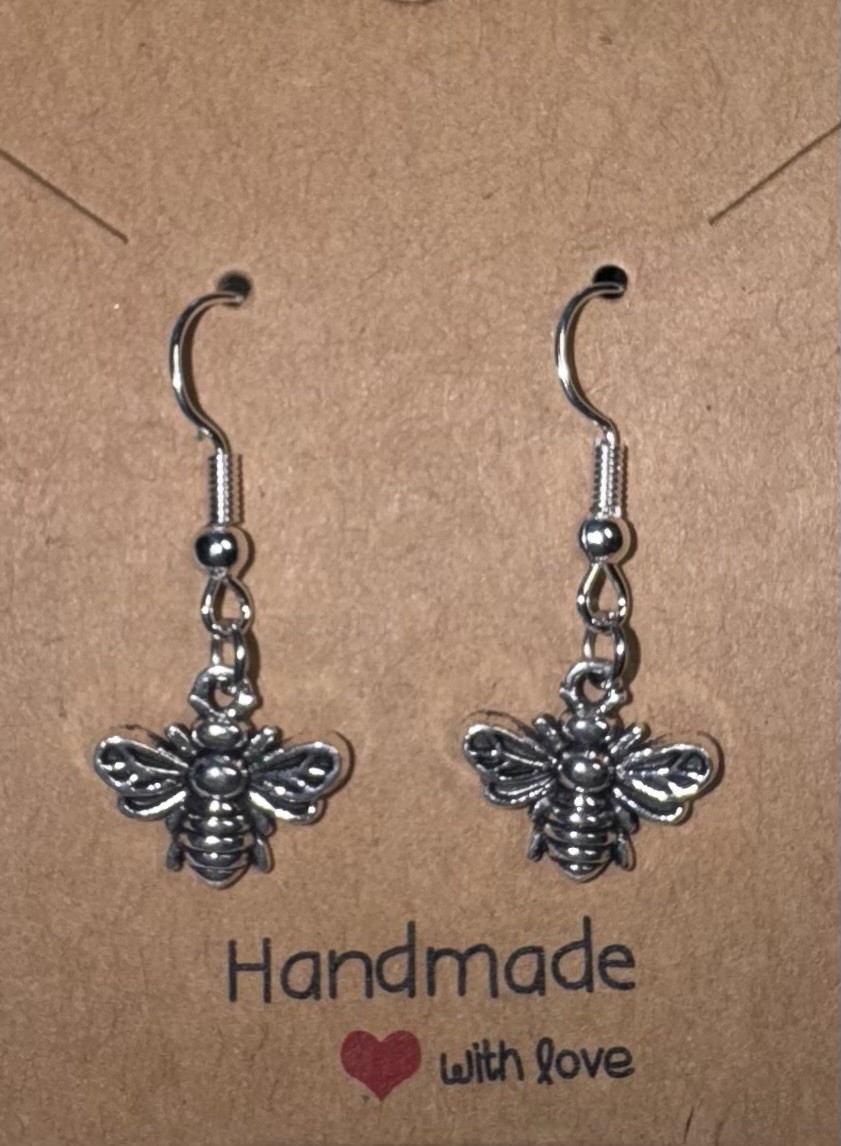 Bee Charm Nickel Free Handmade Dangle/Fishhook Earrings