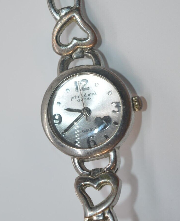 Prima Donna New York” womens quartz 7” Heart bracelet New battery ”GUARANTEE