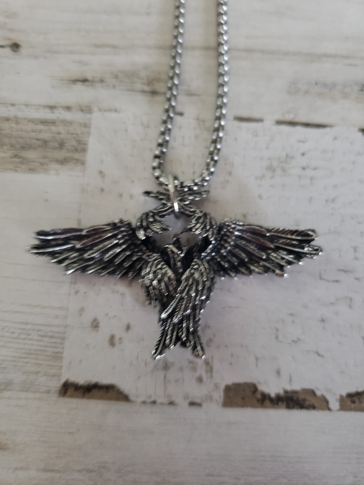 Wings necklace angel wing silver jewelry bird love gift spiritual men woman