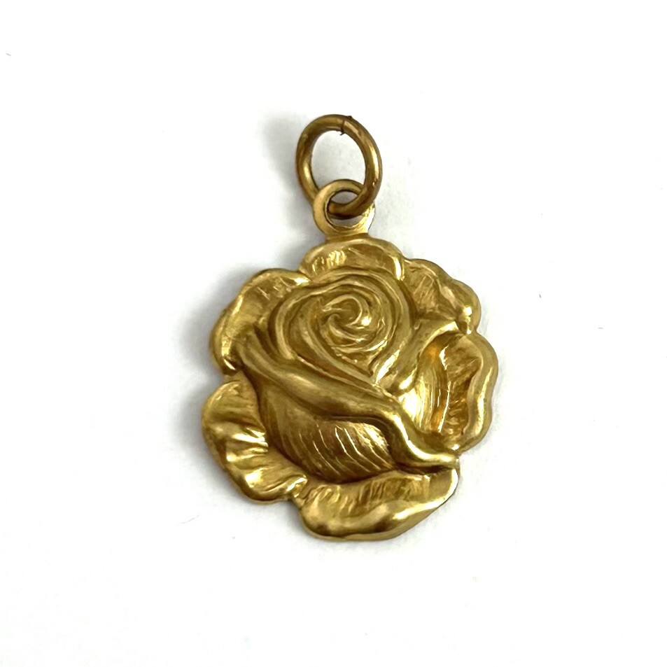 Rose Flower Charm Brass Metal Stamping Tiny Floral Jewelry For Women Dainty
