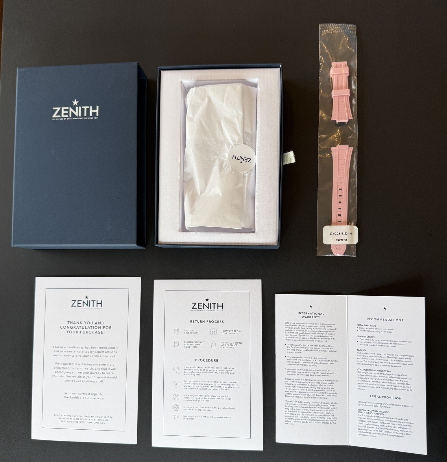 Zenith Defy Skyline 36mm – Rubber Strap – Sunset Glow (Pink) – Standard Size