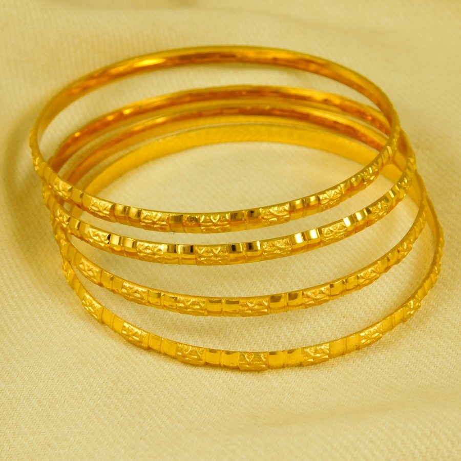 Bollywood Women 4PCs Bangle Set 18K Gold Plated Bracelsts Traditional Jewelry