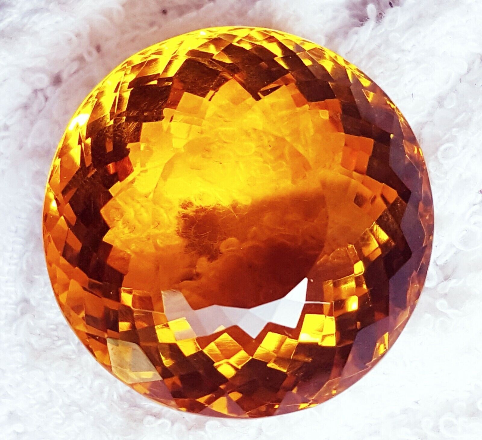 GIE Certified Natural 105 Ct Round Shape Yellow Citrine Brazilian Loose Gemstone