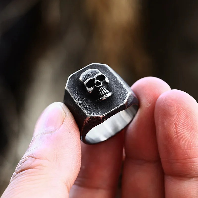 Stainless Steel Skull Ring For Men Gothic Punk Horror Skull Rings