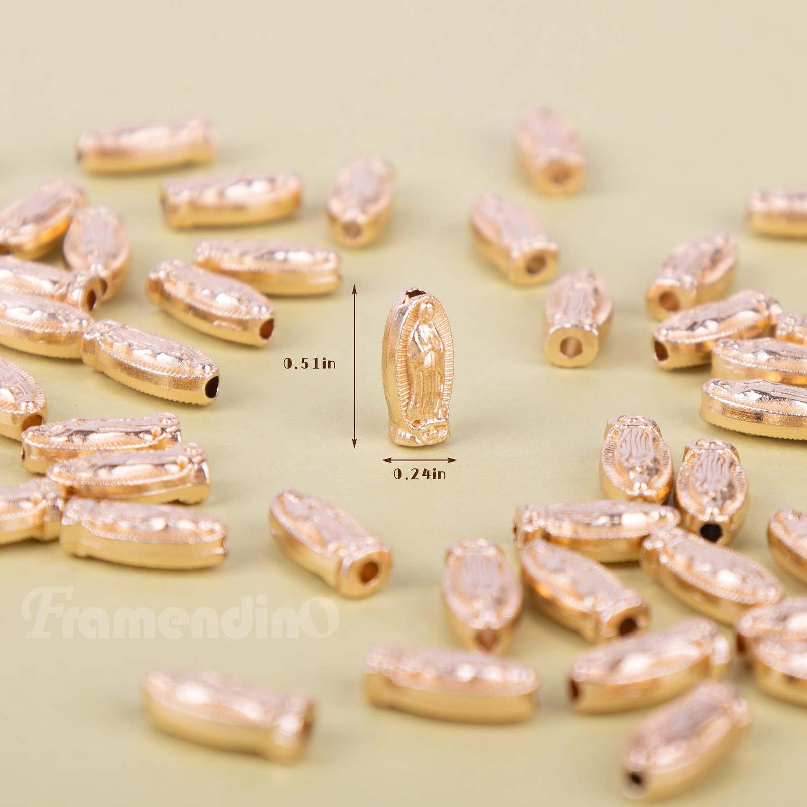 Framendino 60 Virgin Mary Charms Gold