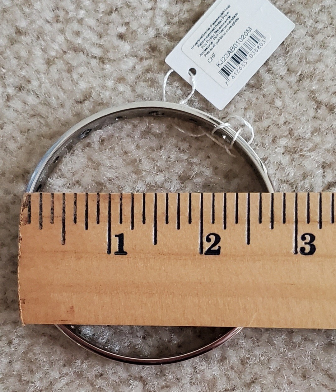 NWT Calvin Klein Narrow Notch Bangle Model KJ22AB01020M