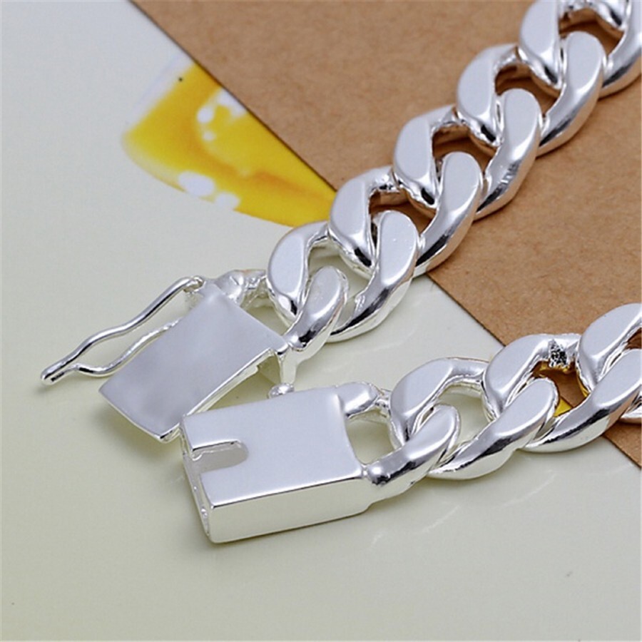 Pulsera De Plata 925 De Hombre Mujer Pulsera Brazalete Joyería Fina