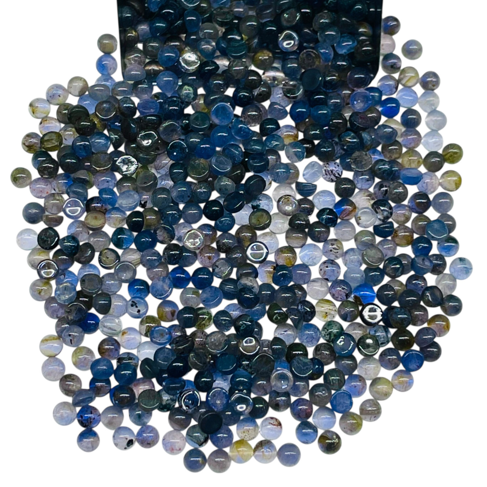 200 Pcs Natural Iolite 3mm Round Loose Untreated Cabochon Gemstone Wholesale Lot