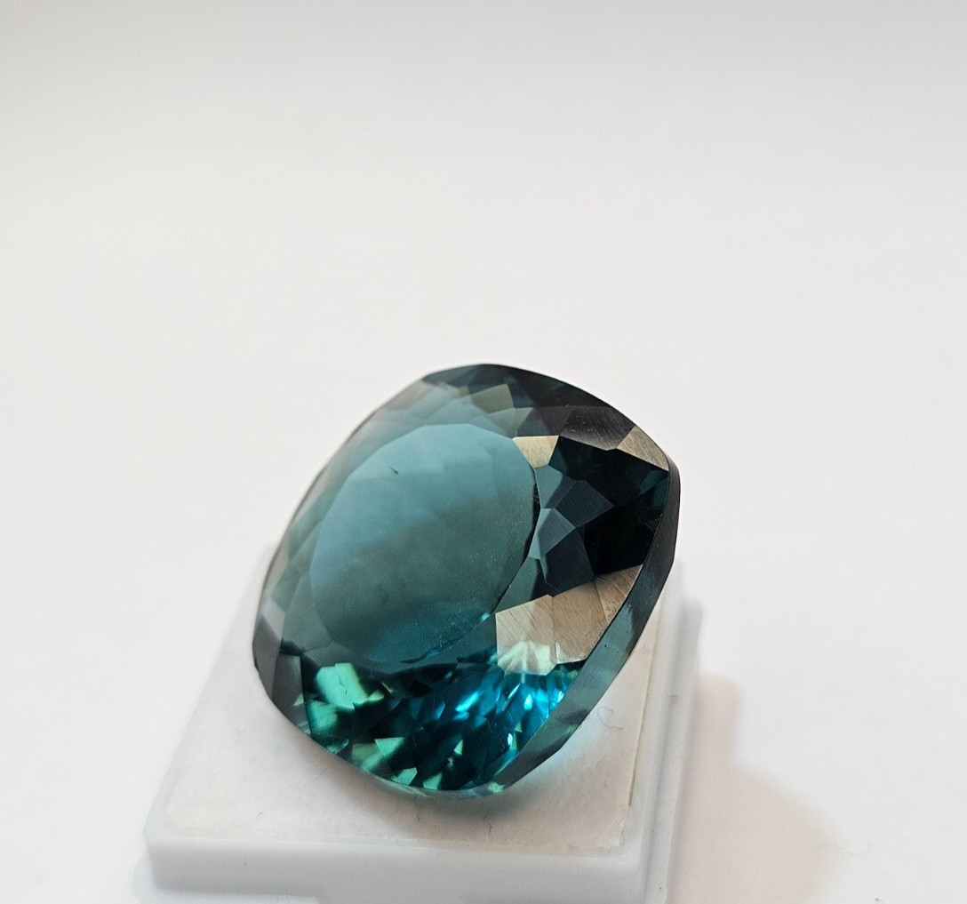 Cushion Cut Teal Blue Natural 52-53 Ct Tourmaline EGL Certified Gemstone KH931