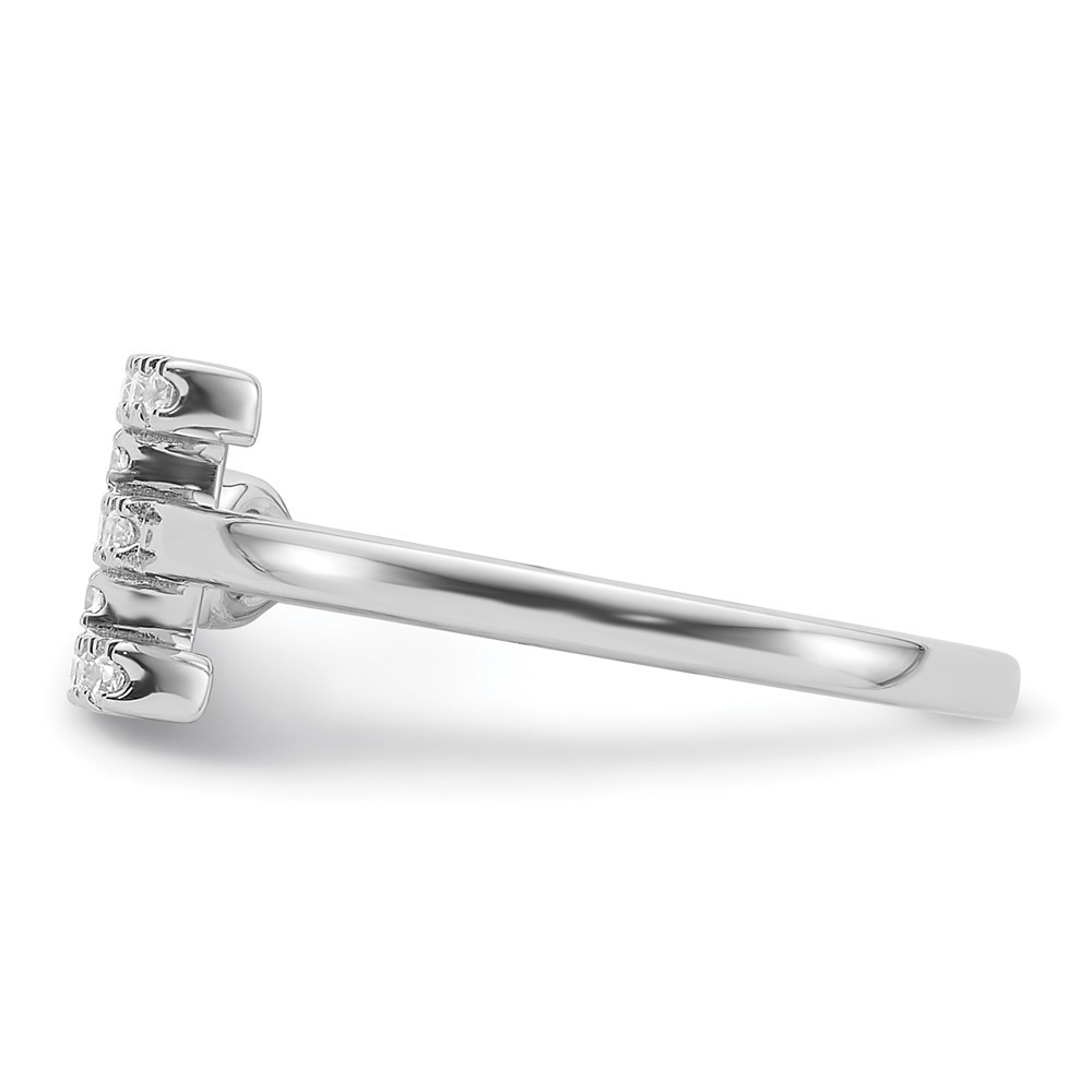 14k White Gold 1/5 carat Lab Grown Diamond Initial E Adjustable Ring VS/SI, G