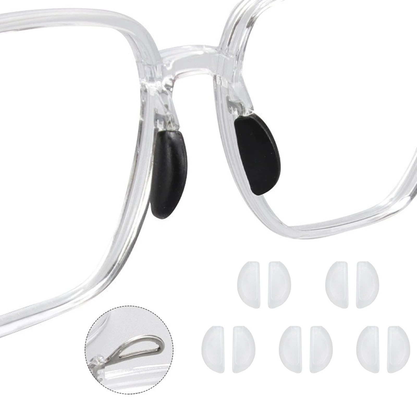 Anti-Slip Slip on Glasses Nose pad 5Pairs, Soft Silicone Eyeglass Replacement…