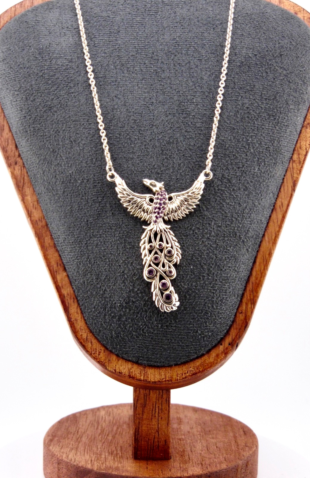 Peter Stone Sterling Phoenix Necklace Pendant “Honor Thy Flying Phoenix” 925