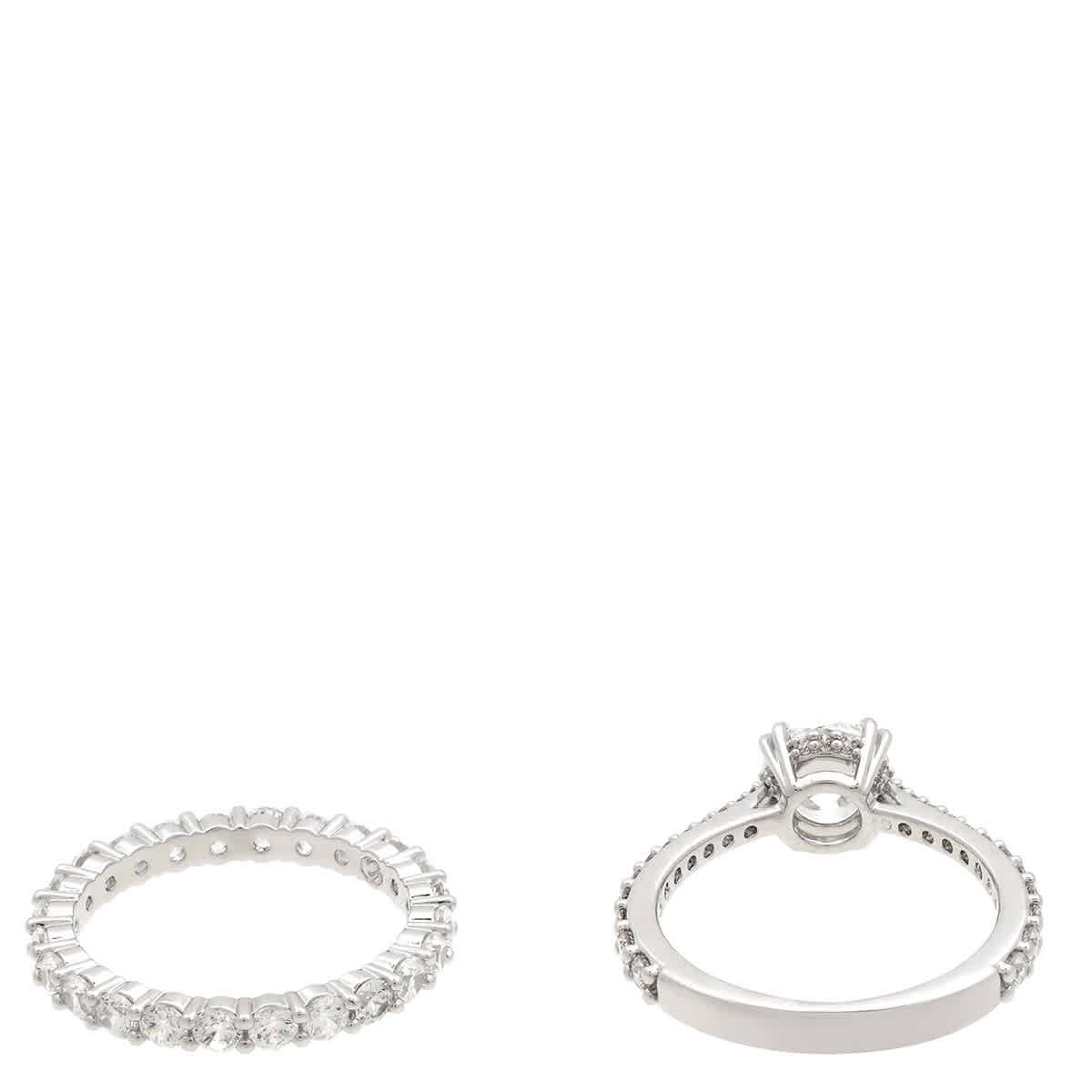 Swarovski Stilla Rhodium Plated Ring Set (2)