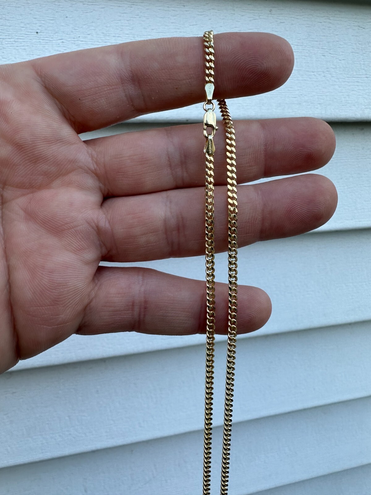 Men’s Ladies Solid 14k Yellow Gold Micro 1.5-3mm Miami Cuban Link Chain Necklace