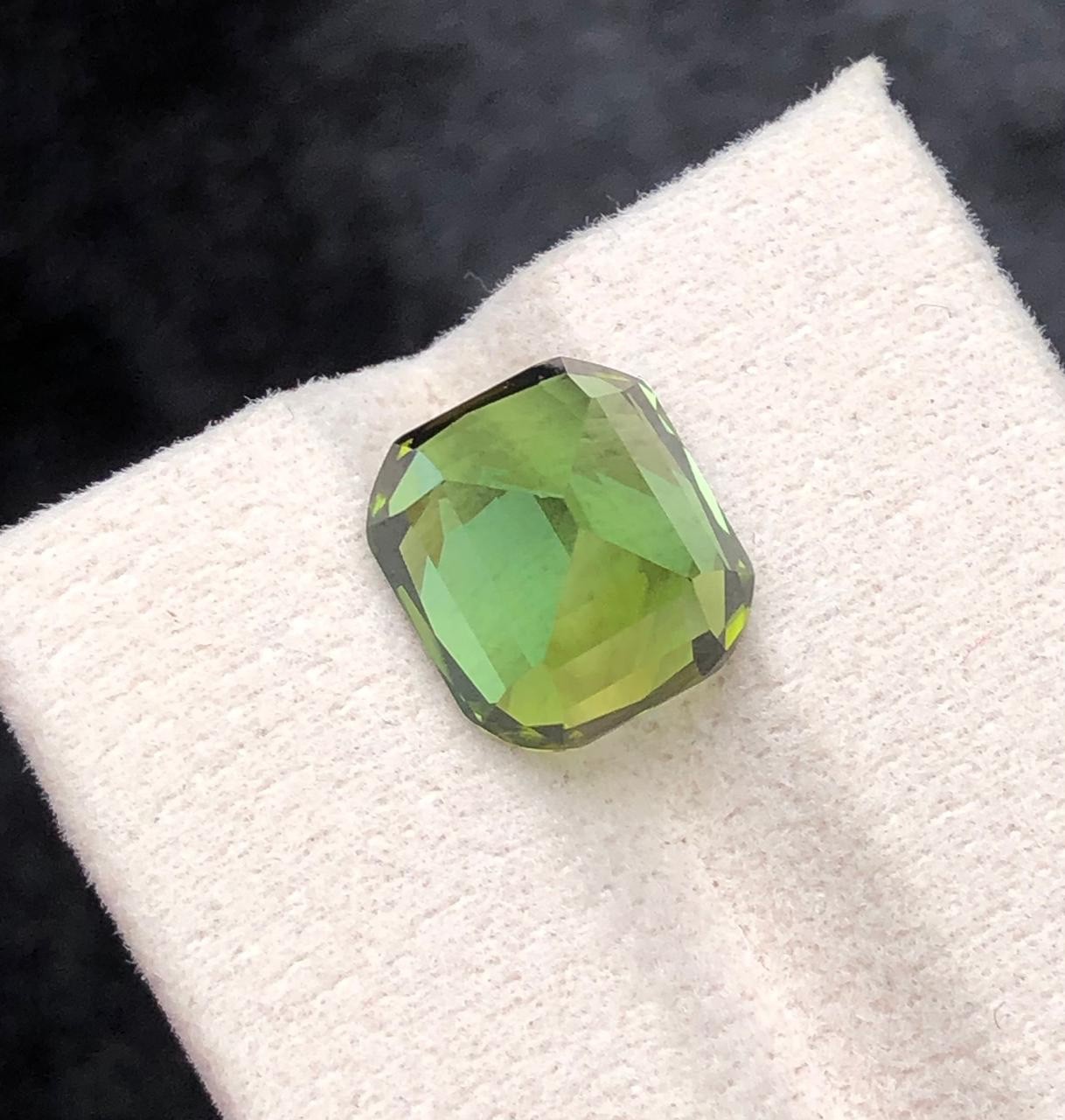 6.80 carat Natural Bluish Green Tourmaline with cushion cut from Afghanistan
