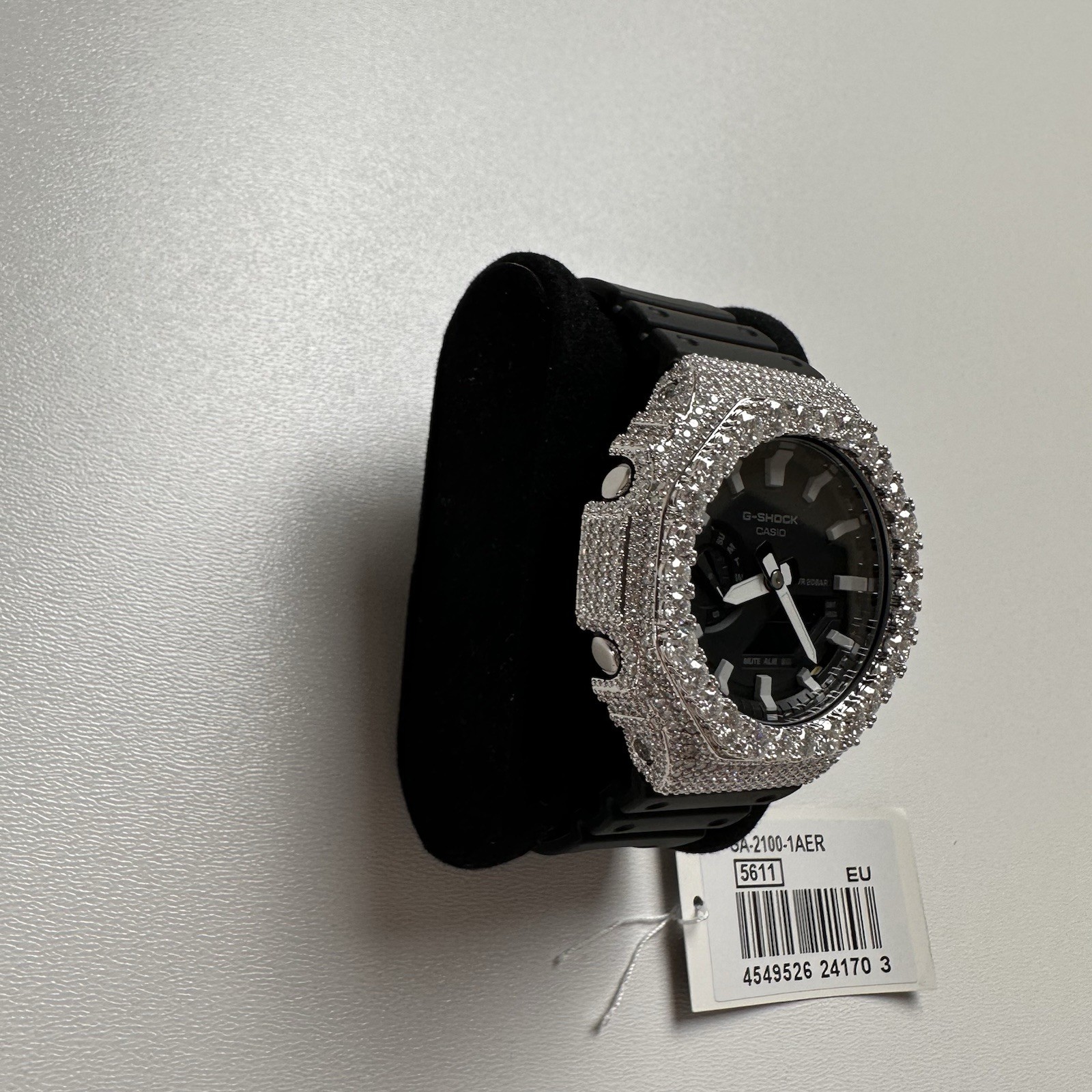 Custom Casio G-Shock GA-2100 Silver Moissanite Iced Watch New With Tags