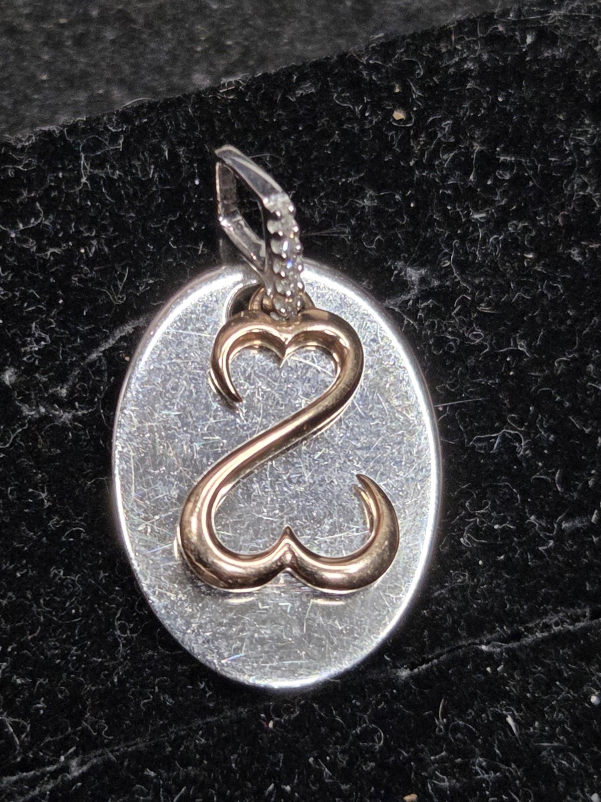 JANE SEYMOUR 14 KT DIAMOND OPEN HEARTS PENDANT
