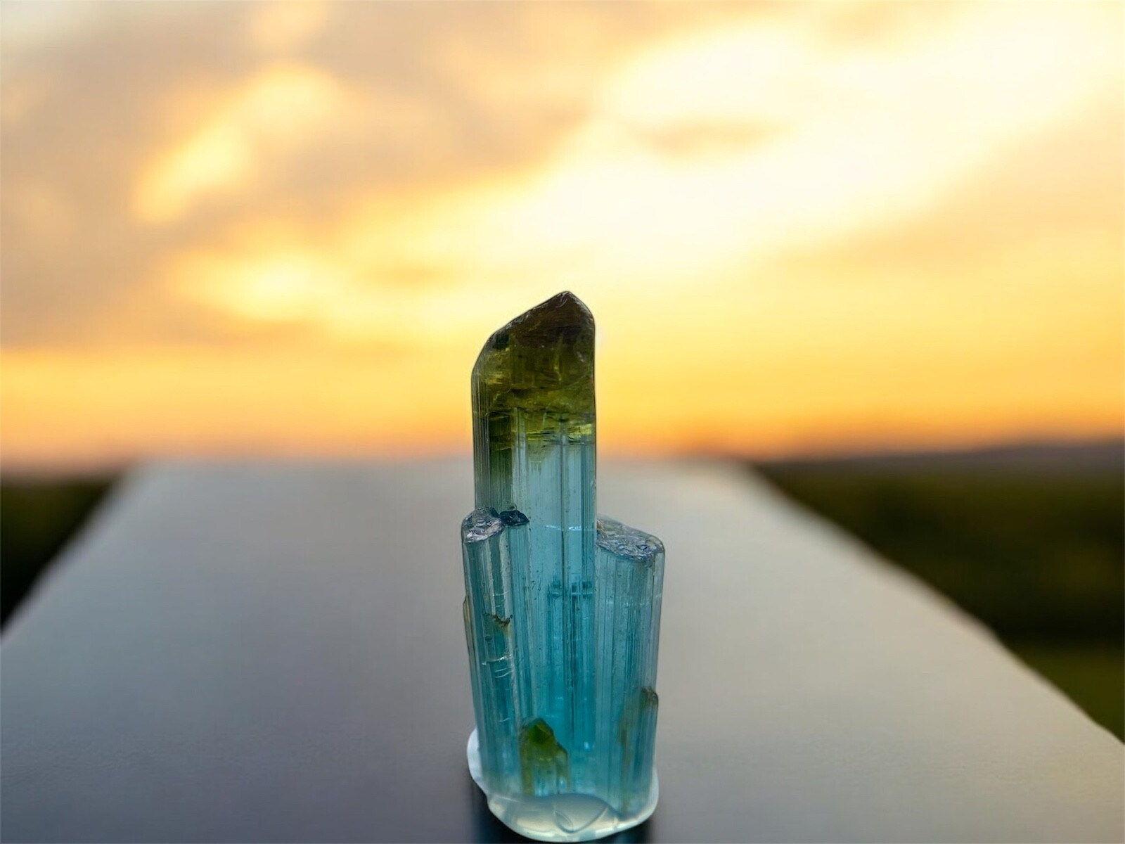 Premium Terminated Natural Indicolite Tourmaline Crystal 2.68 Grams 25x10x7 mm