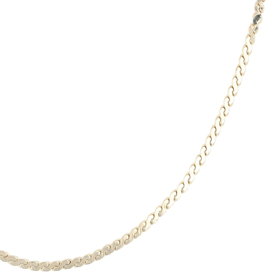 1.2mm Serpentine Link Chain 19.5″ Necklace 14k Yellow Gold 3.29 Grams
