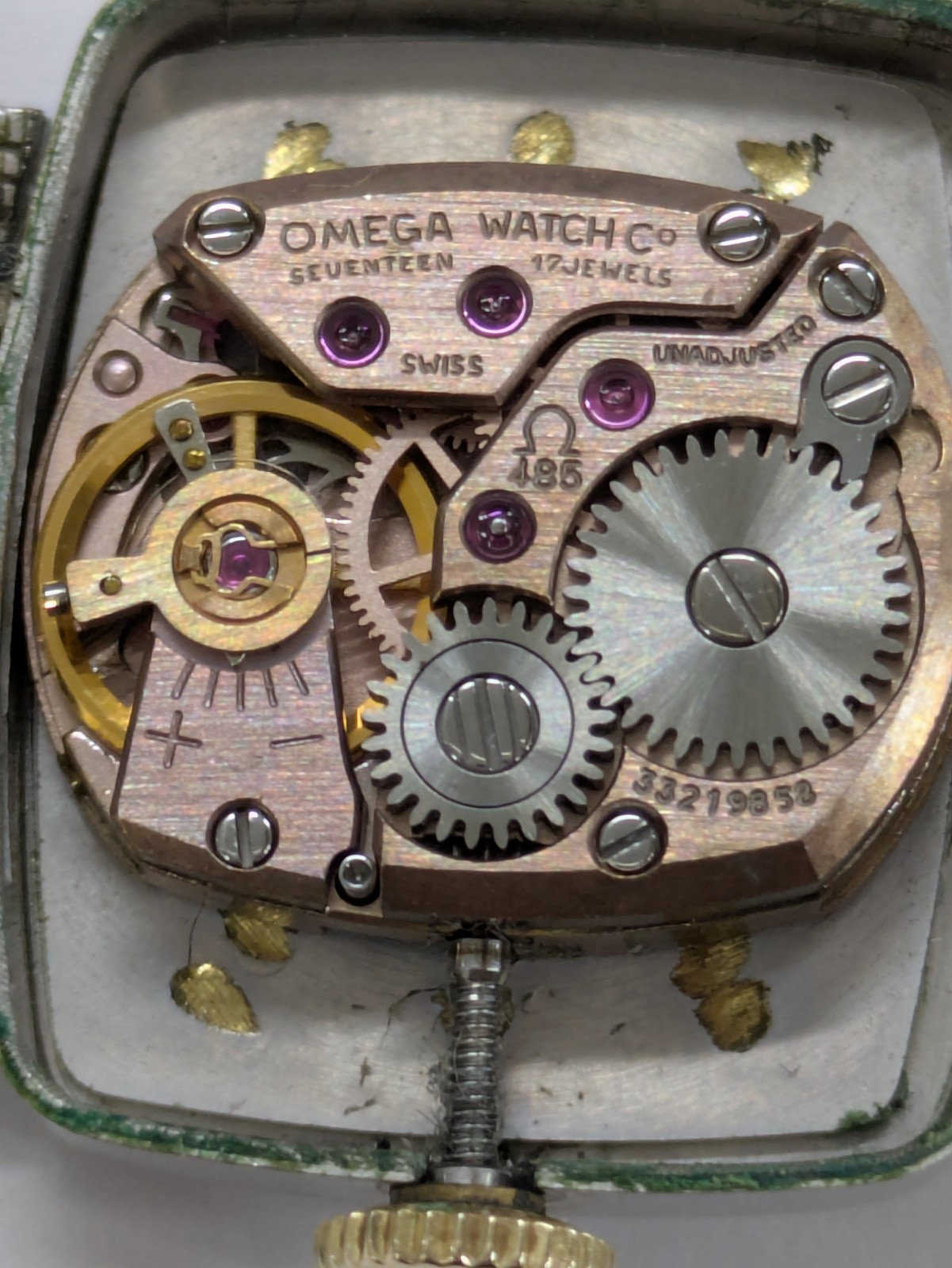 14K GF *Vintage 1971* OMEGA De Ville Cal.485 Manual Winding Linen 17J 20mm Women