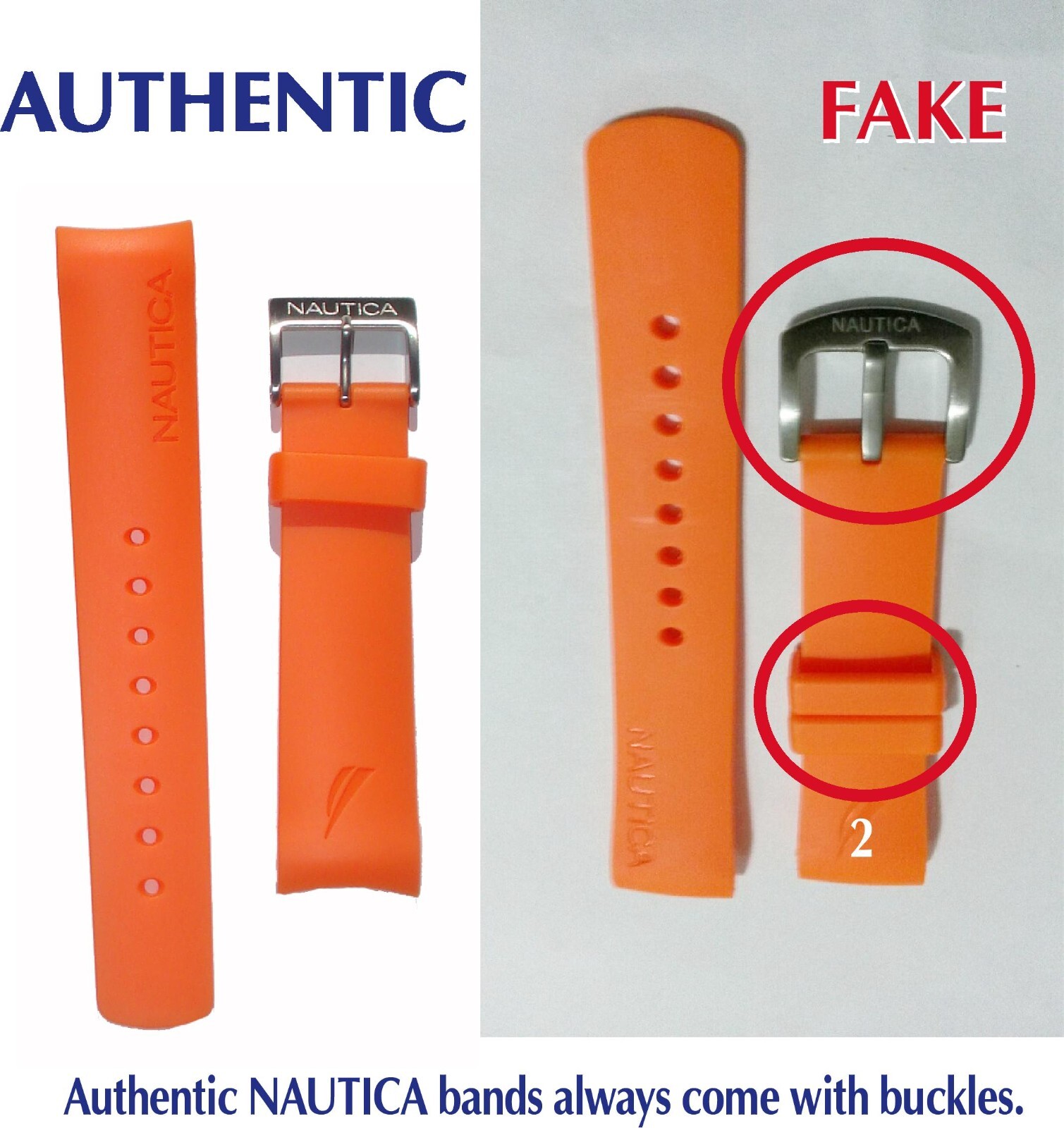 22 mm Authentic NAUTICA NTC Men’s NST Silicone Rubber Watch Band Strap