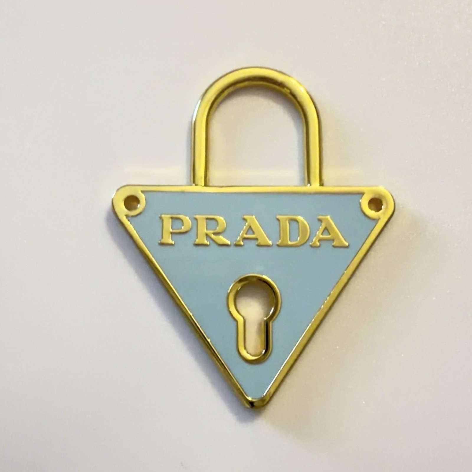 Designer Zipper Pull Charm Gold Tone & Blue Pendant