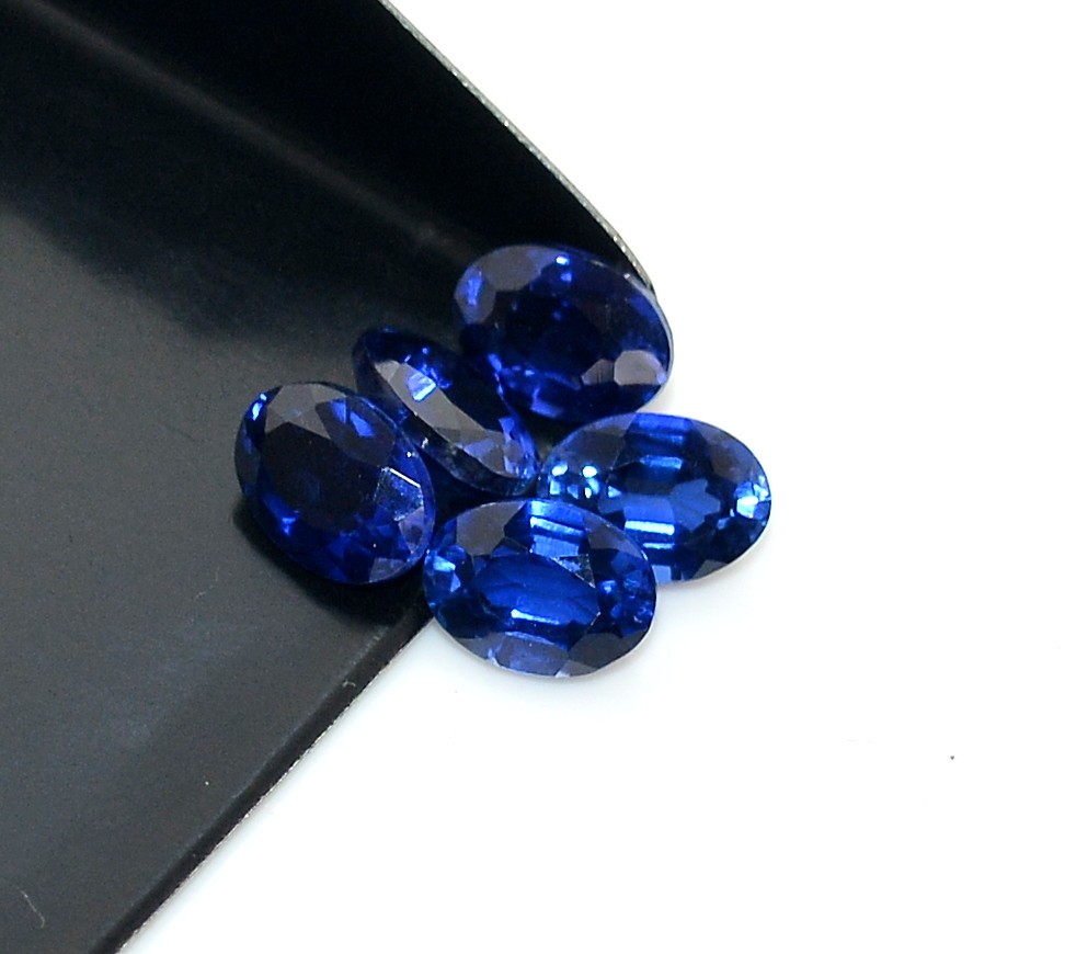 6×4 mm To 12×10 mm Blue Sapphire Color Lab Grown Oval Cut 01 Pcs Only Gemstone