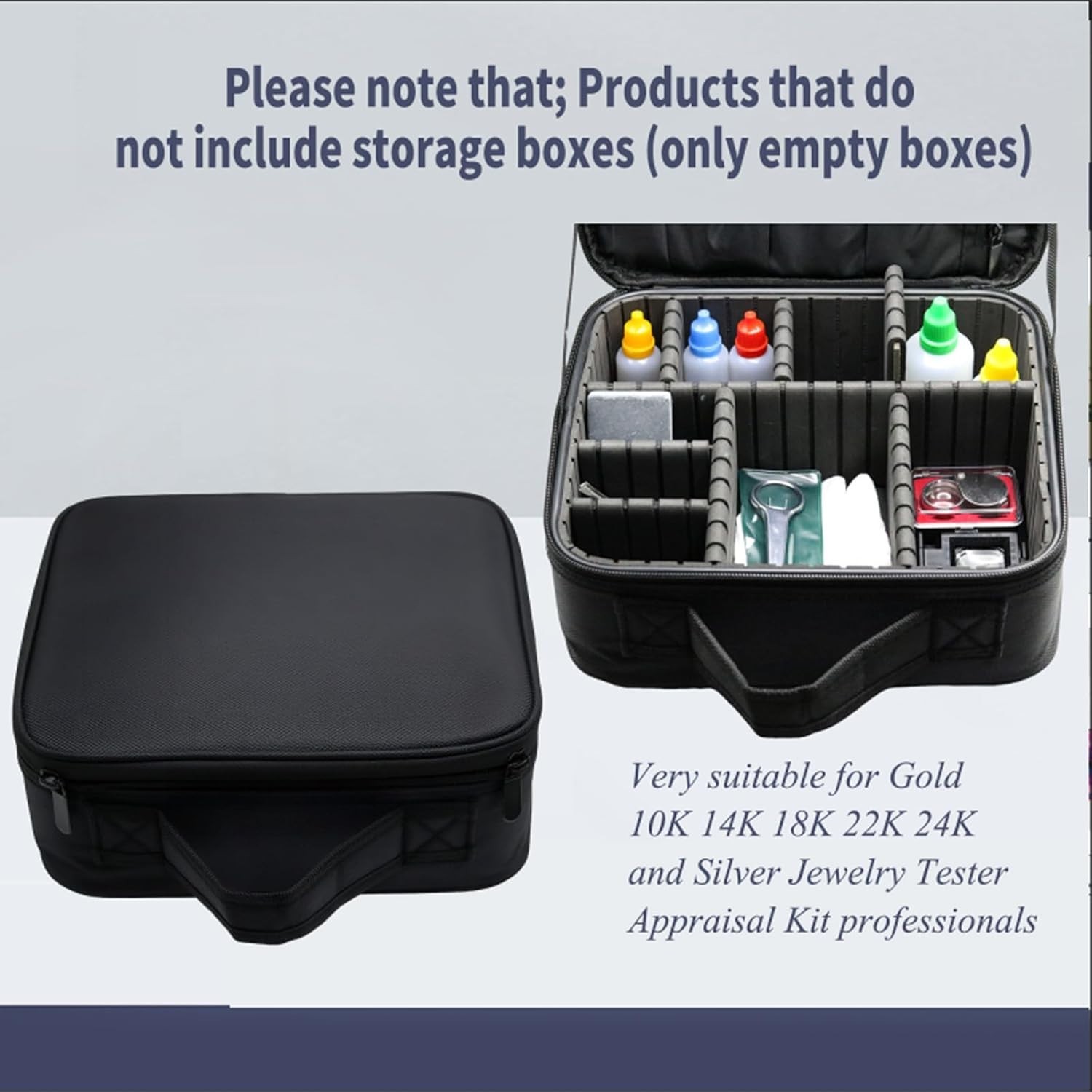 Black Cloth Storage Box – Jewelry Coin Tester with Detachable Baffle