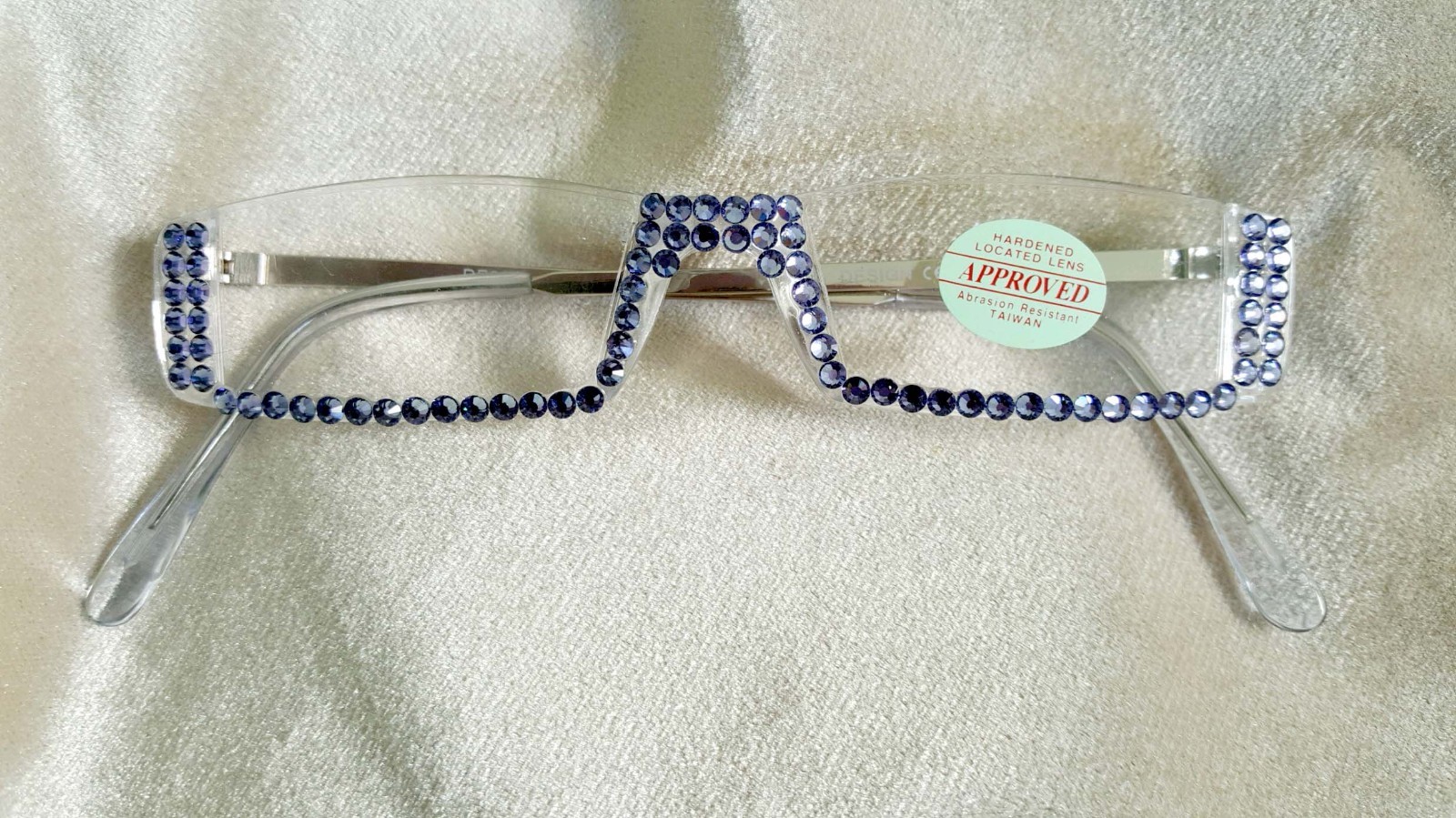 ! NEW STYLE SASSY READING GLASSES TANZANITE CRYSTALS 2.00 READERS !