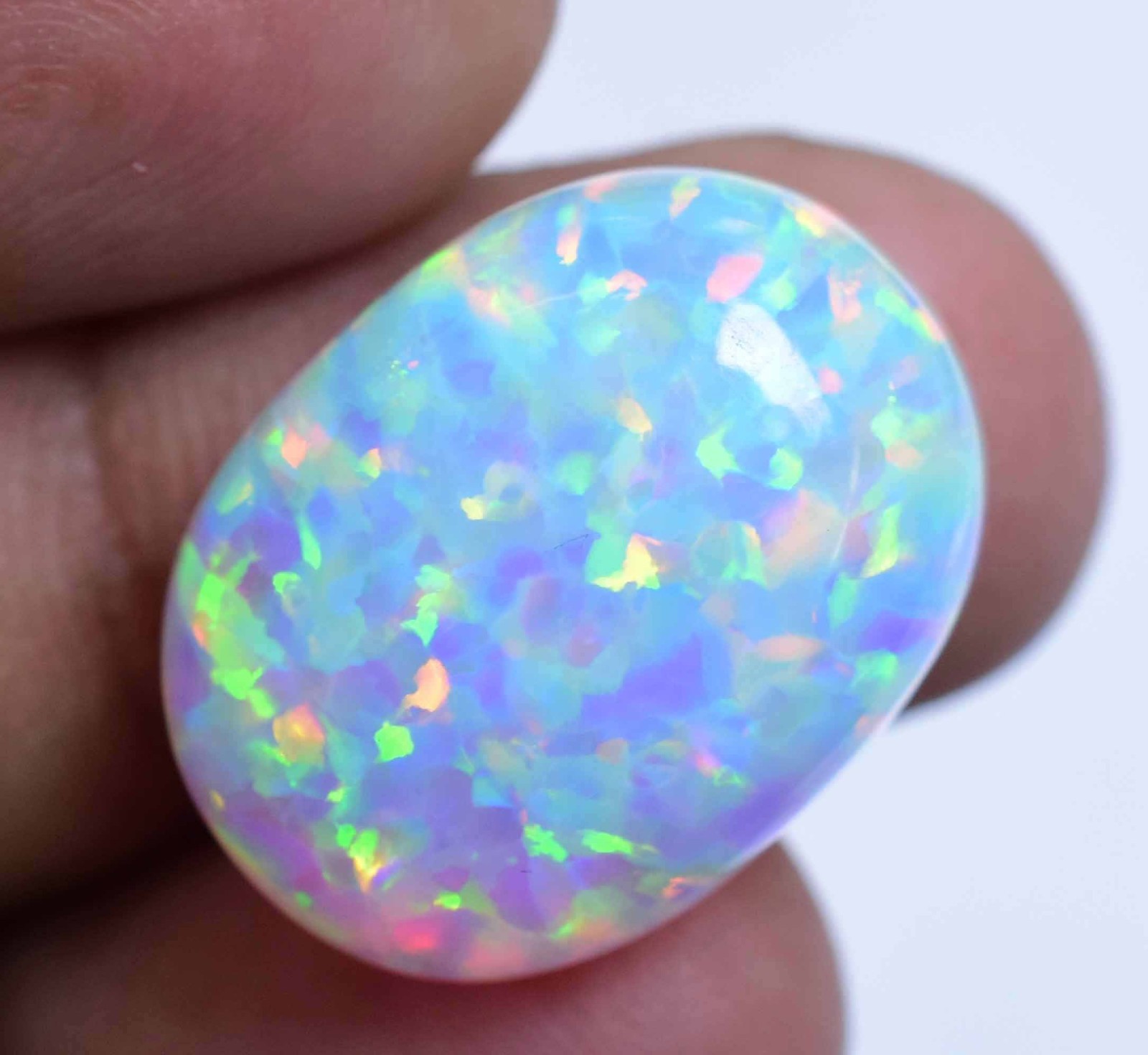 17.85 Ct Natural Ethiopian Fire Opal Certified Play of Color Untreated Gemstone