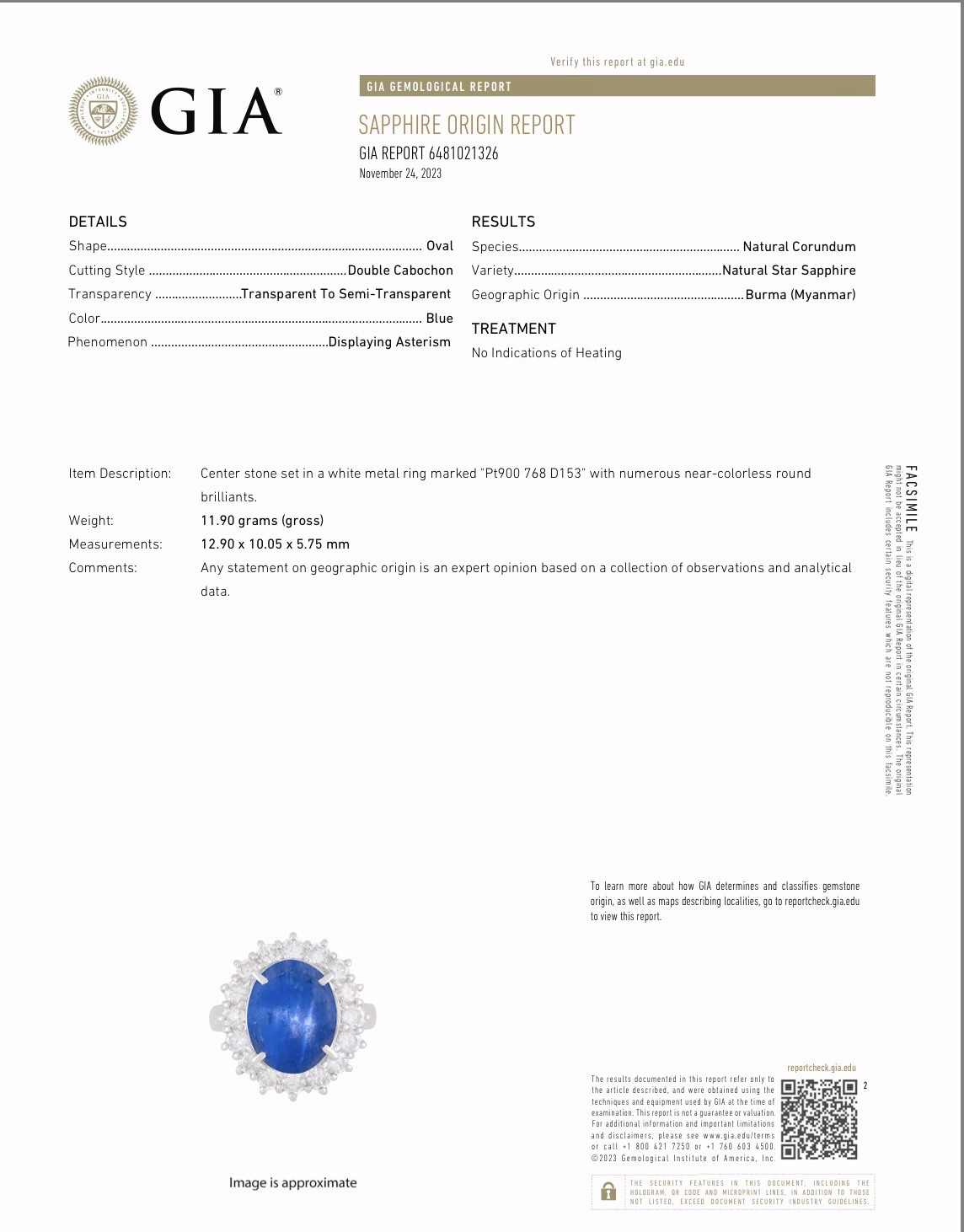 Estate Untreated 7.68ct Burmese Star Sapphire Diamond Platinum Cocktail Ring GIA