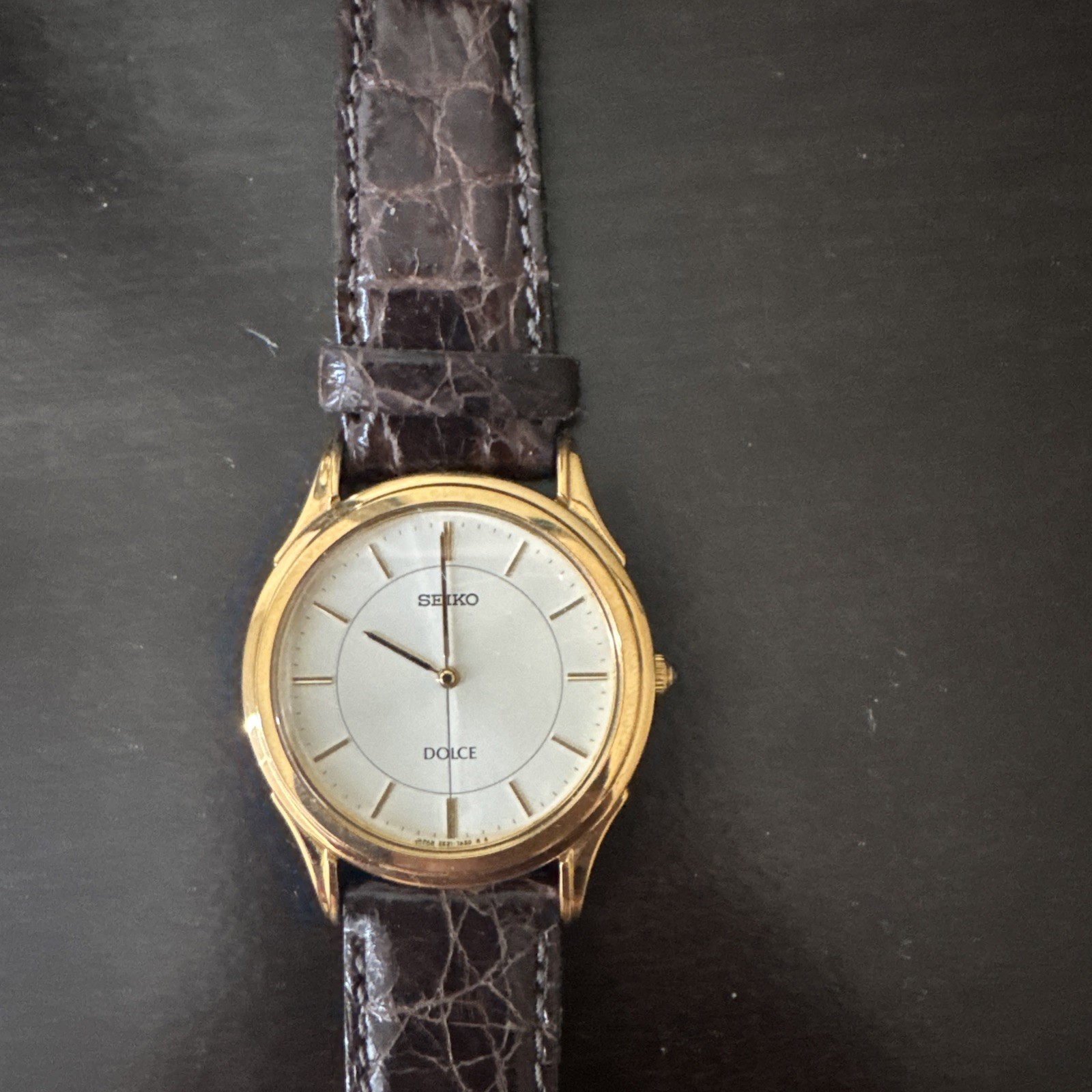 Seiko Dolce Gold HAQ Quartz Mens Watch 5E31-7A40 Vintage 1996
