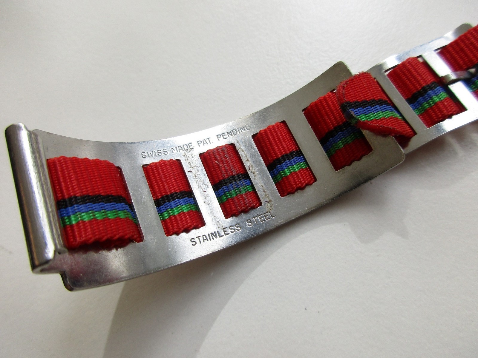 Tissot stainless steel & perlon 17.25 – 18 MM N.O.S. 1970’s watch band bracelet