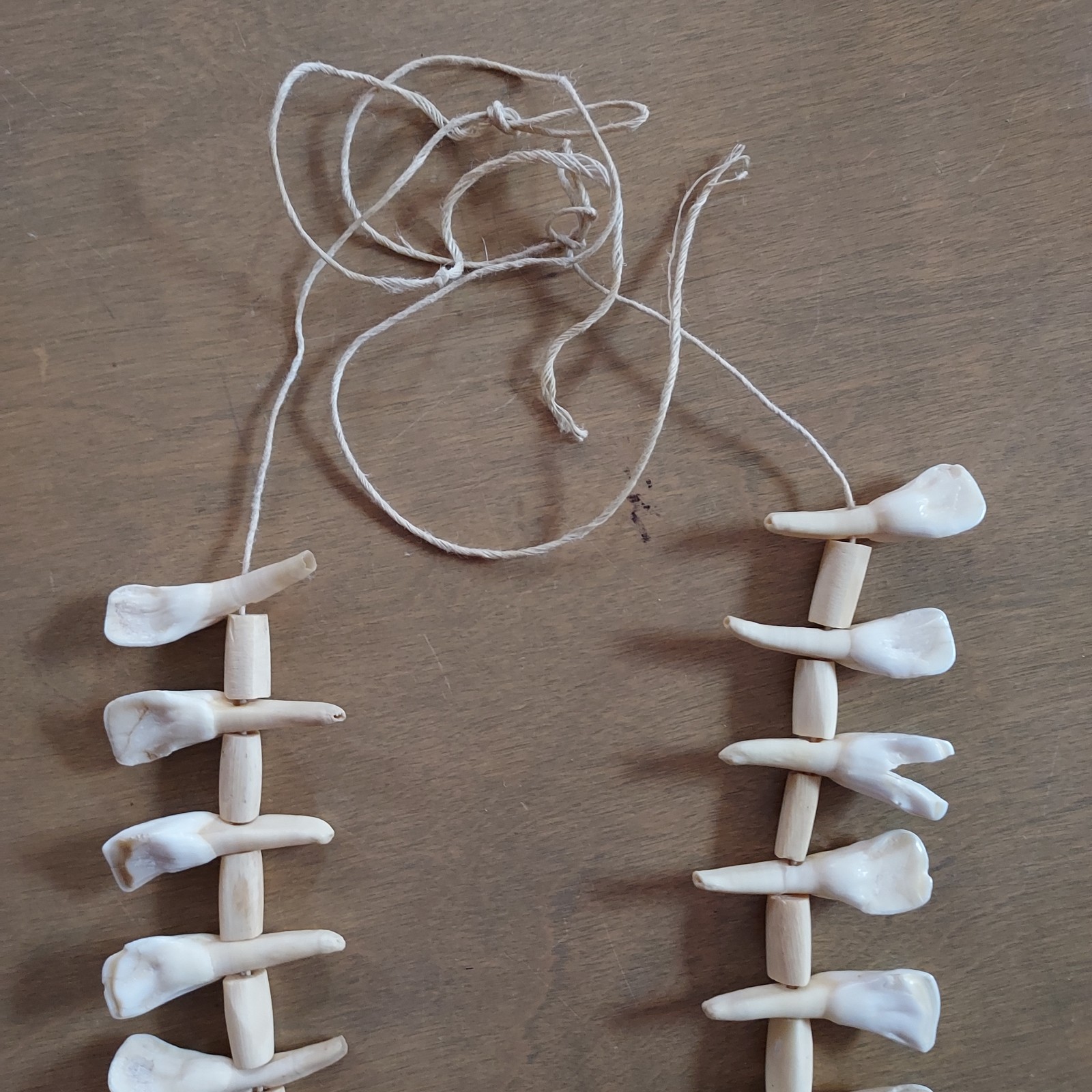 REAL Natural Vintage Tribal Ethnic Necklace Tooth / 20 TEETH + Animal BONES