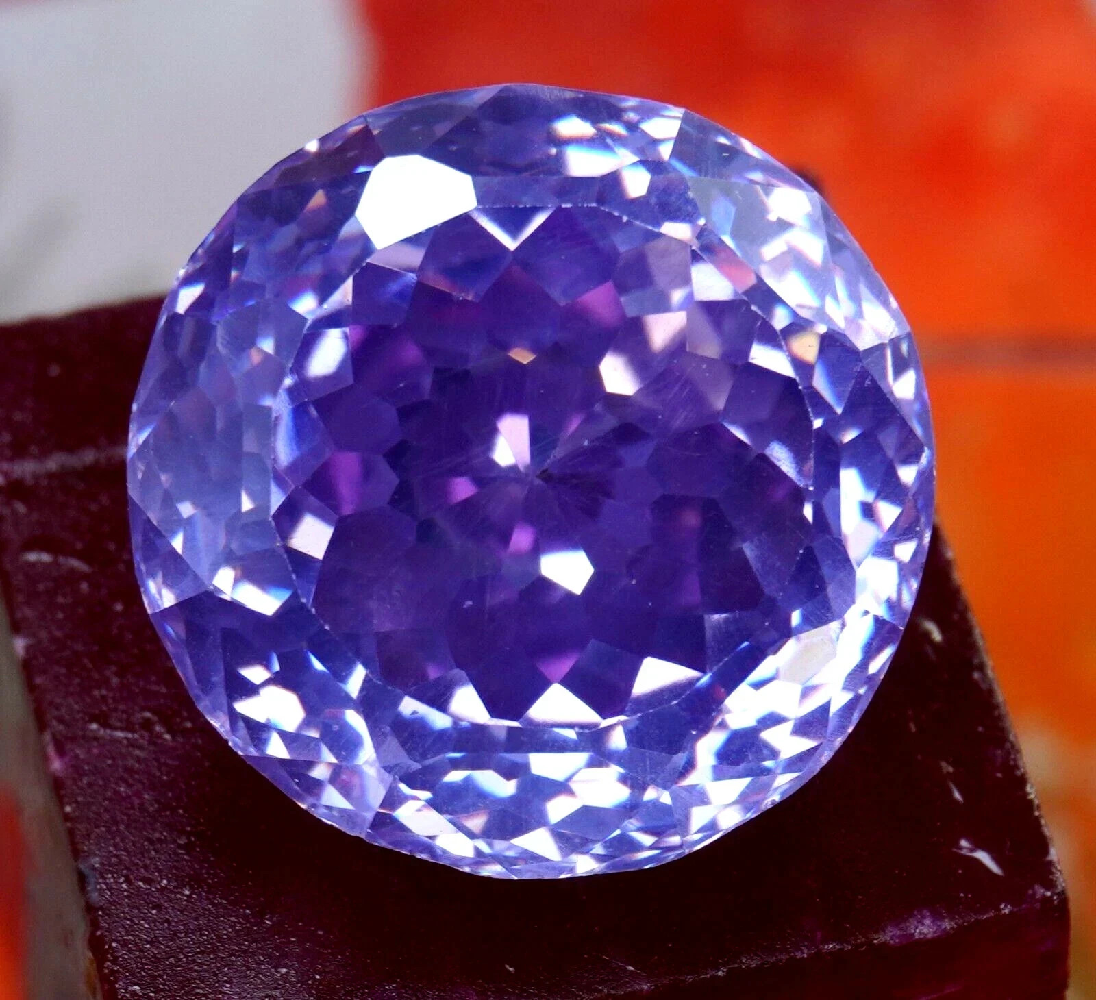 65 Ct Natural Purple Zircon Round Cut Certified Loose Rare Quality Gemstone