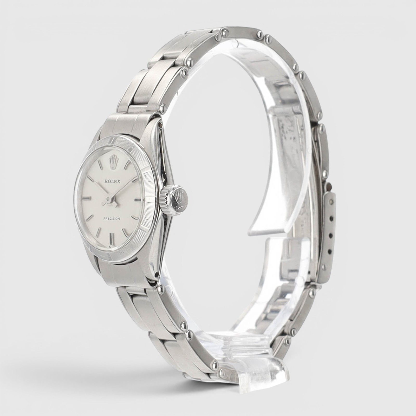 Rolex Precision 6523 25mm Silver Index Stainless Steel Manual Winding Watch